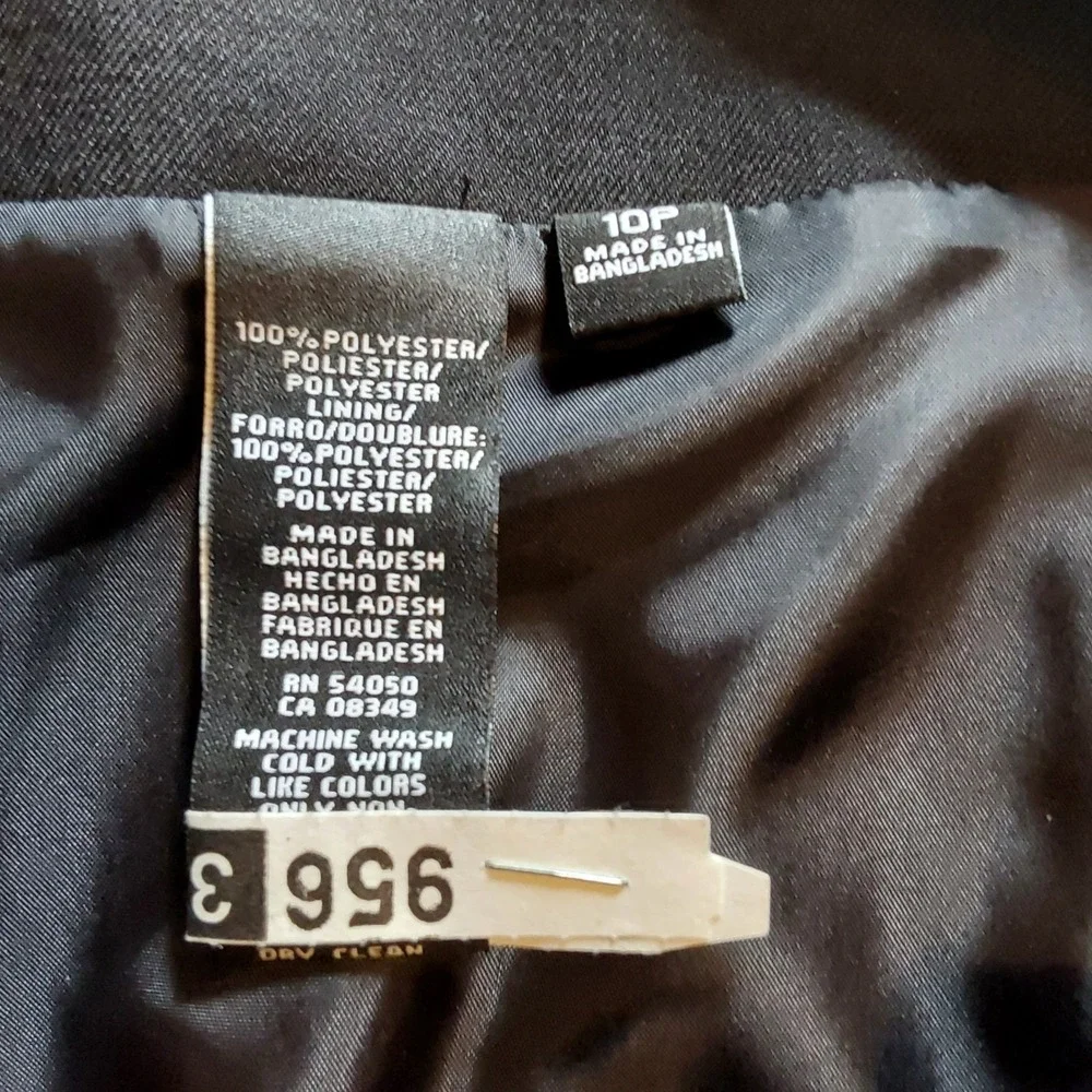 Le Suit Separates Pencil‎ Skirt Womens Size 10P Black Lined Zipper Stretch Poly